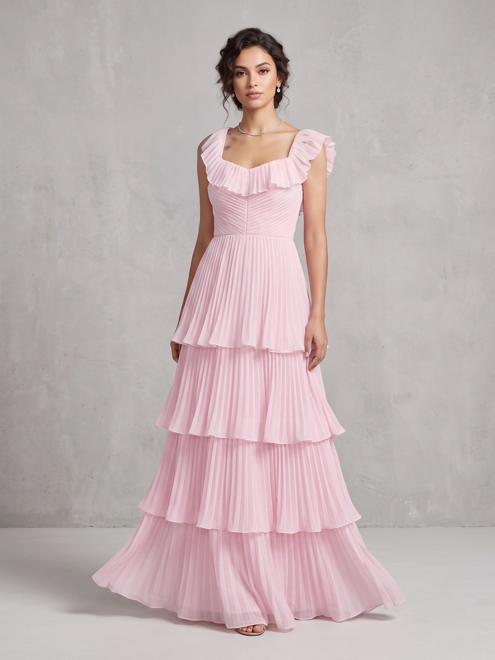 NWT Lulus Pink Tiered Ruffle Maxi Event Dress Special Occasion L